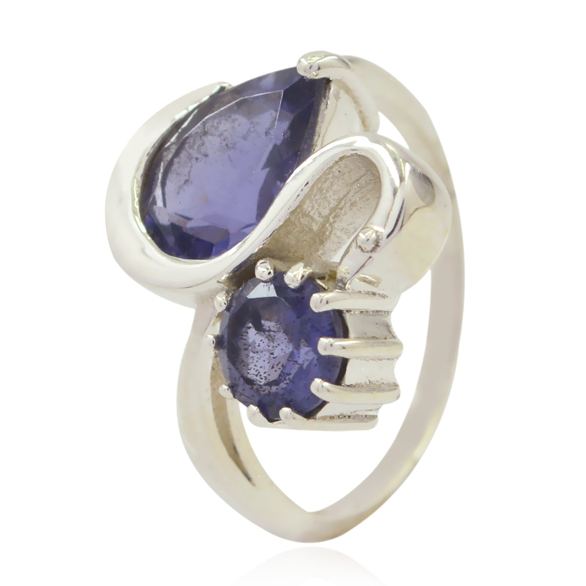 Aaliyah Feminine Blue Toi et Moi Ring