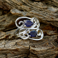 Aisha Modern Blue Toi et Moi Ring