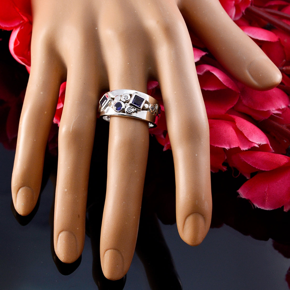 Lucia Abstract Blue Trilogy Ring