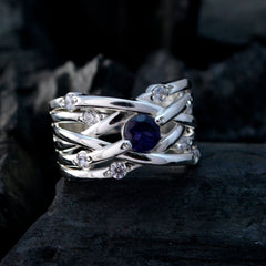 Hazel Modern Blue Halo Ring