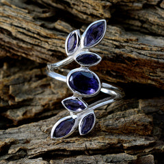 Marie Leafy Blue Hepta Ring
