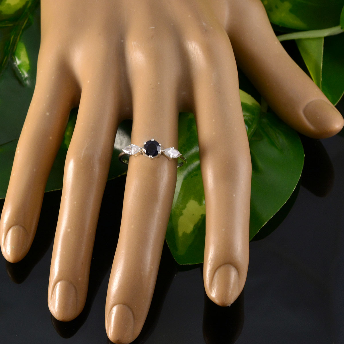 Ava Sophisticated Blue Trilogy Ring