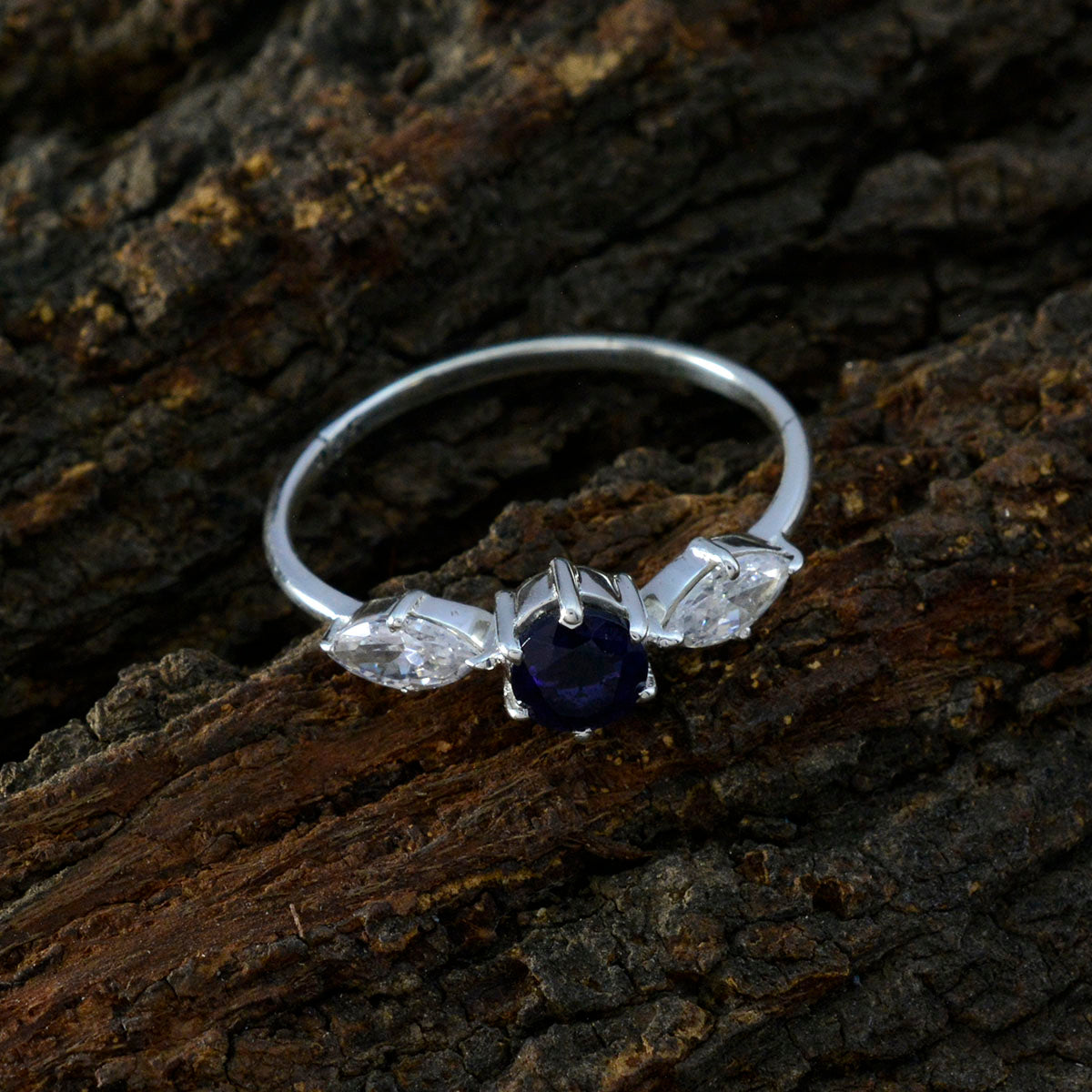 Ava Sophisticated Blue Trilogy Ring