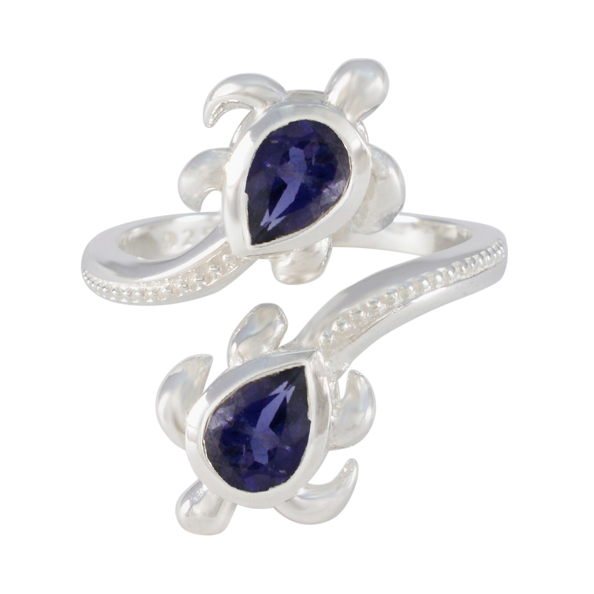 Giulia Artisan Blue Toi et Moi Ring Iolite Blue