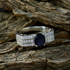 Leah Contemporary Blue Halo Ring