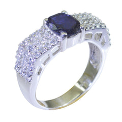 Leah Contemporary Blue Halo Ring