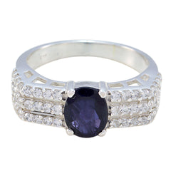 Leah Contemporary Blue Halo Ring