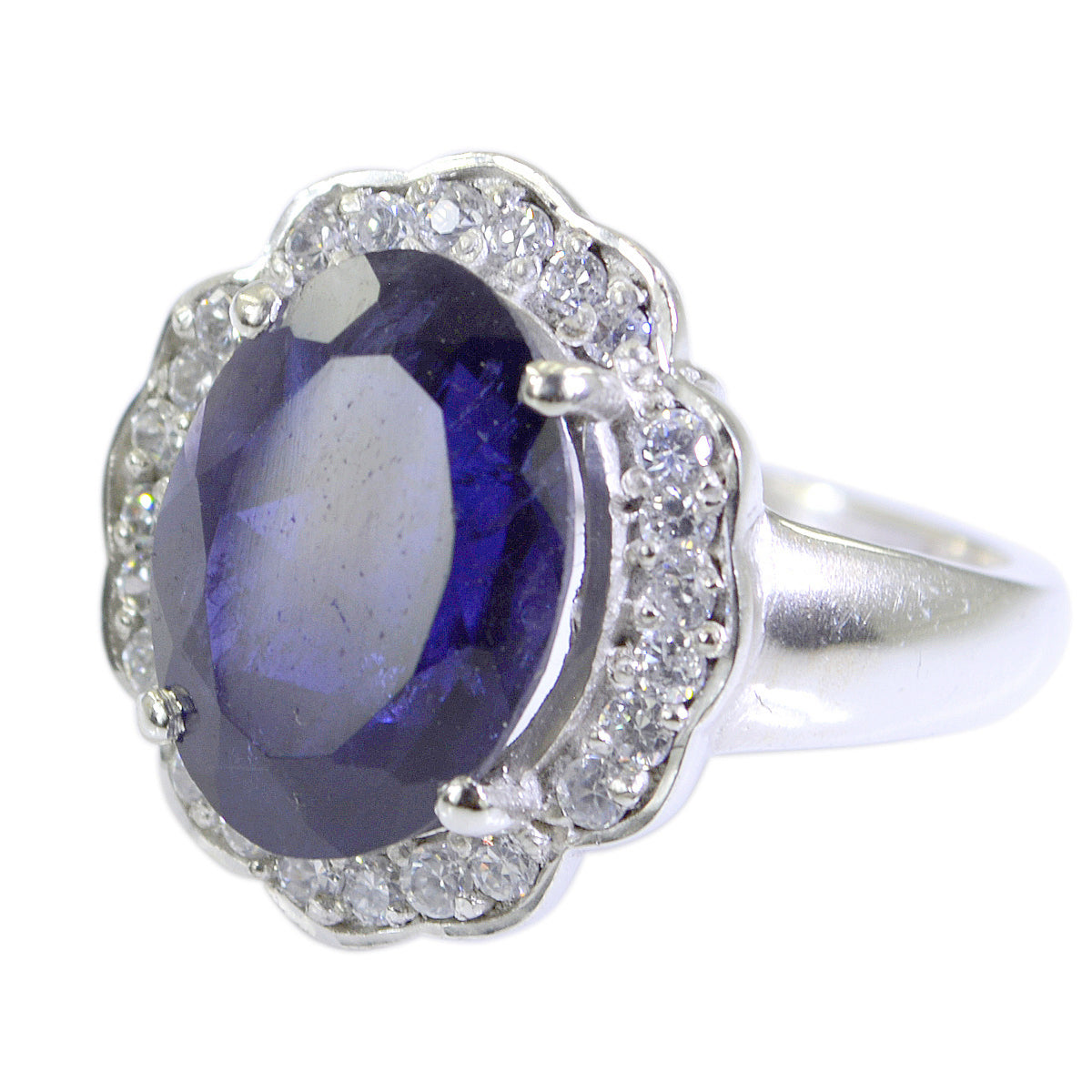 Hannah Abstract Blue Halo Ring