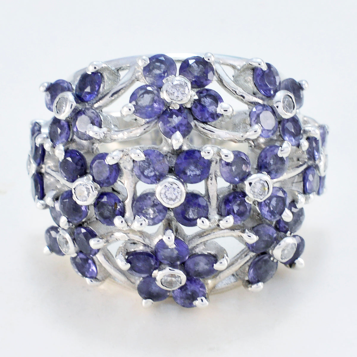 Ivana Floral Blue multiple Ring