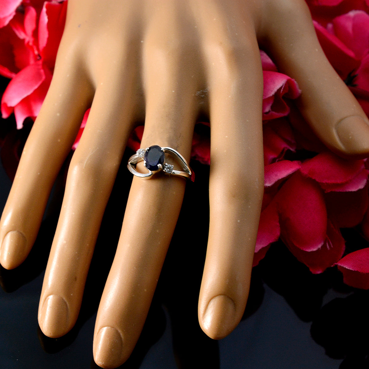 Ananya Modern Blue Halo Ring