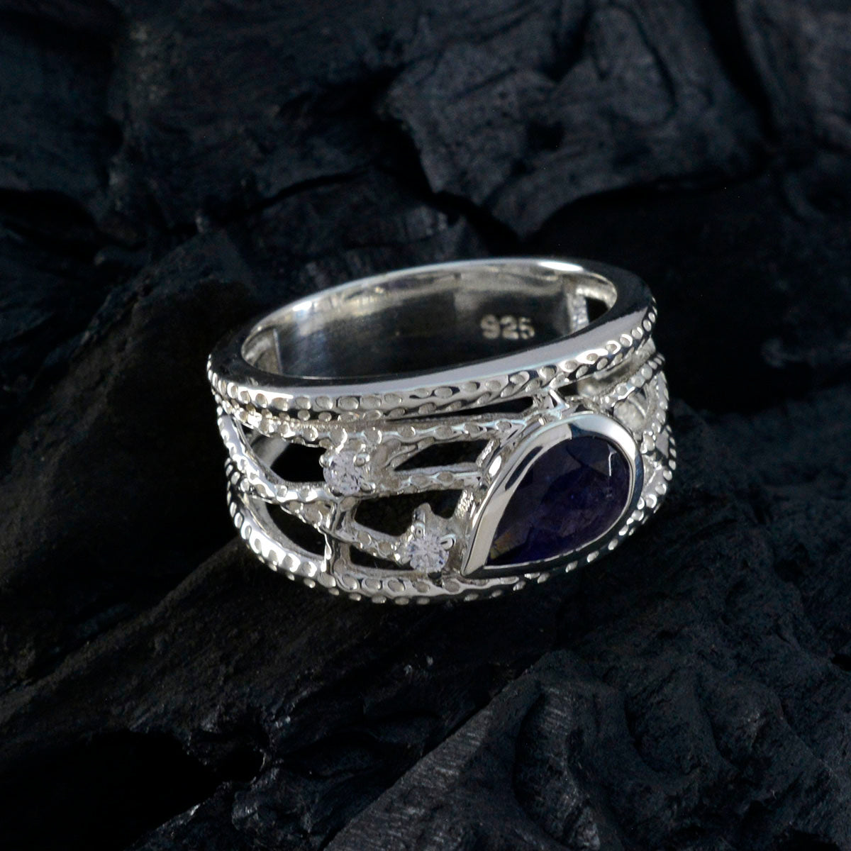 Aisha Modern Blue Halo Ring