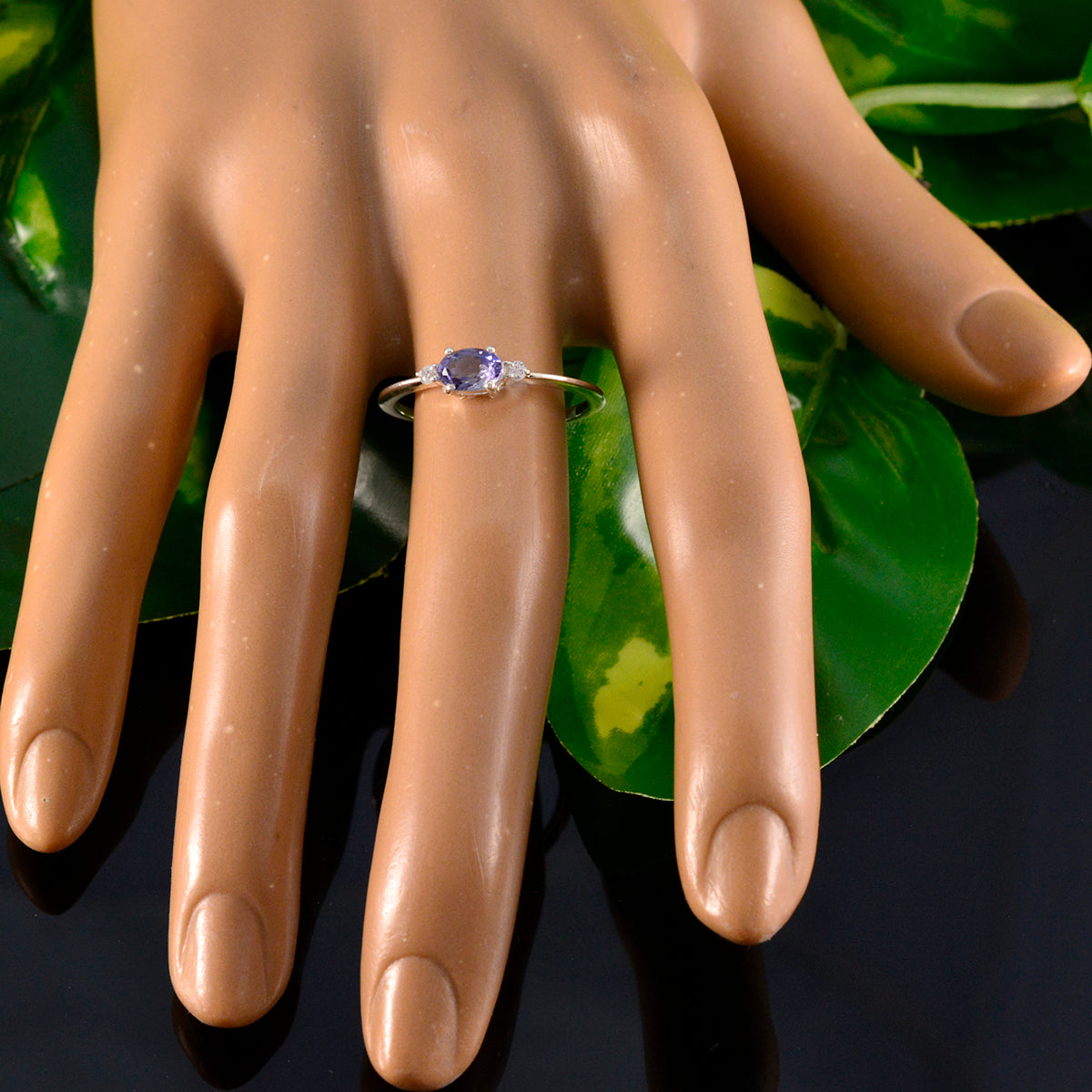 Meera Sophisticated Blue Halo Ring
