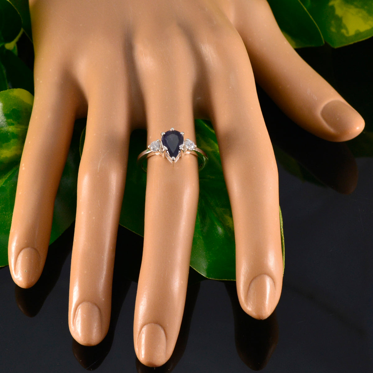 Ananya Trendy Blue Halo Ring