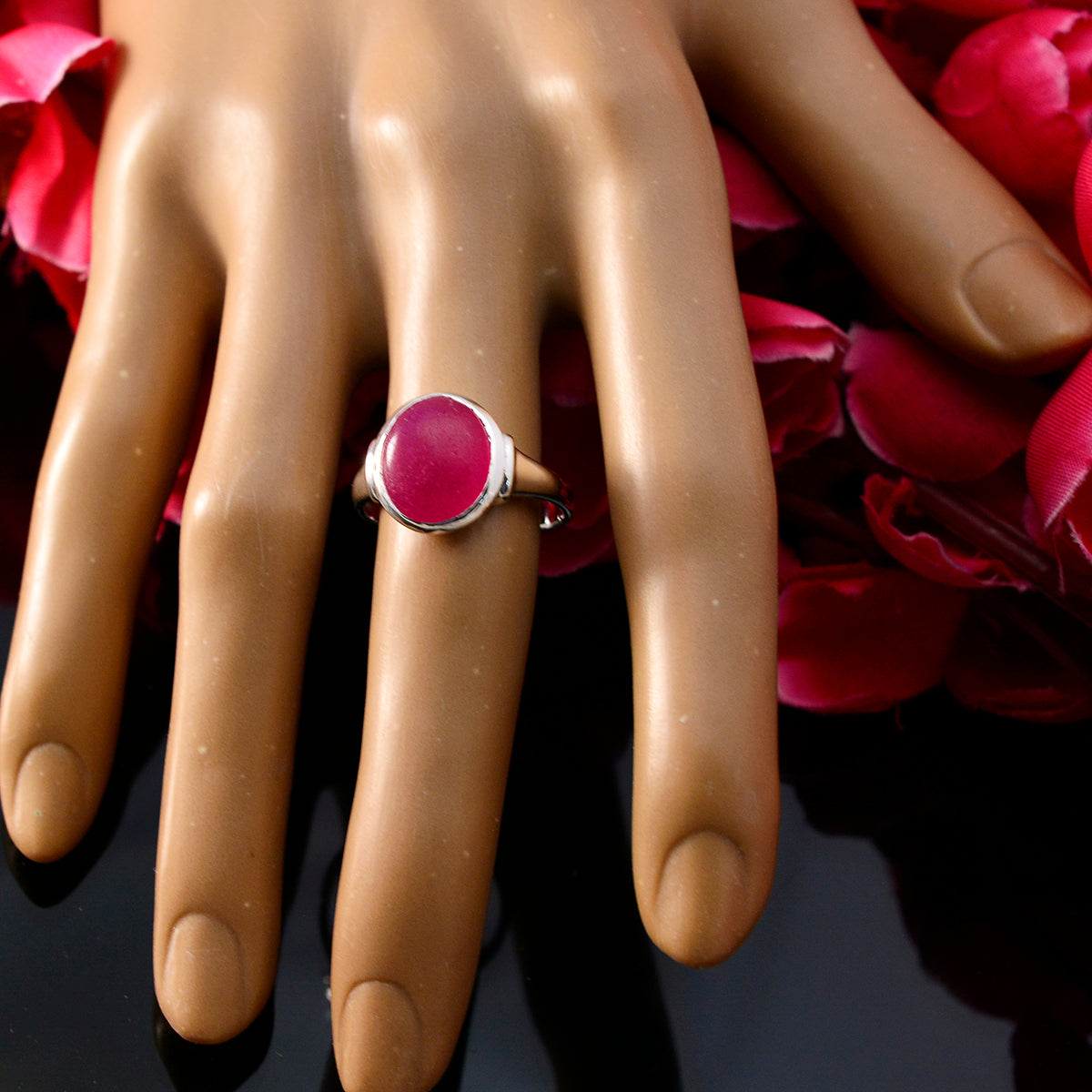 Hanna Contemporary Red Solitaire Ring