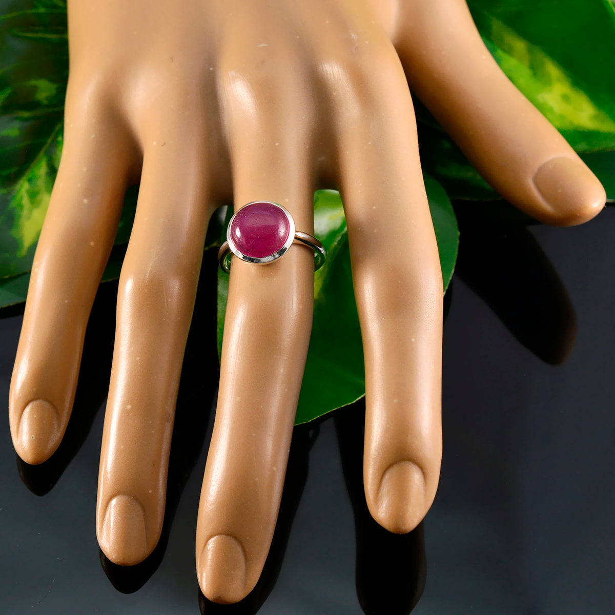 Lakshmi Abstract Red Solitaire Ring