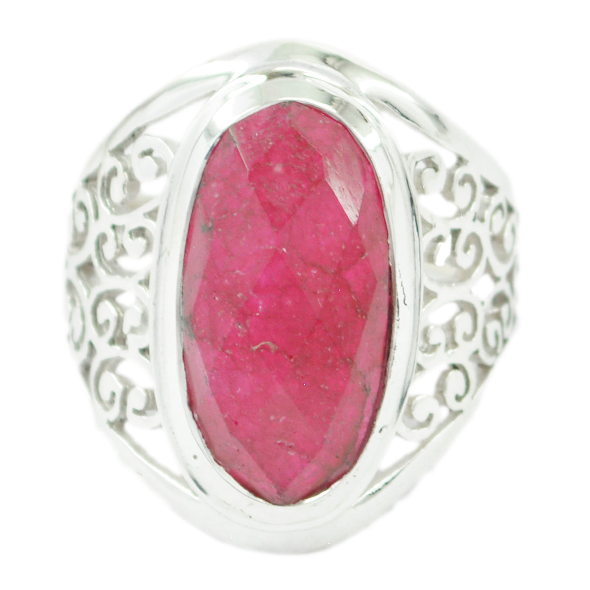 Isabelle Filigree Red Solitaire Ring Indian Ruby Red
