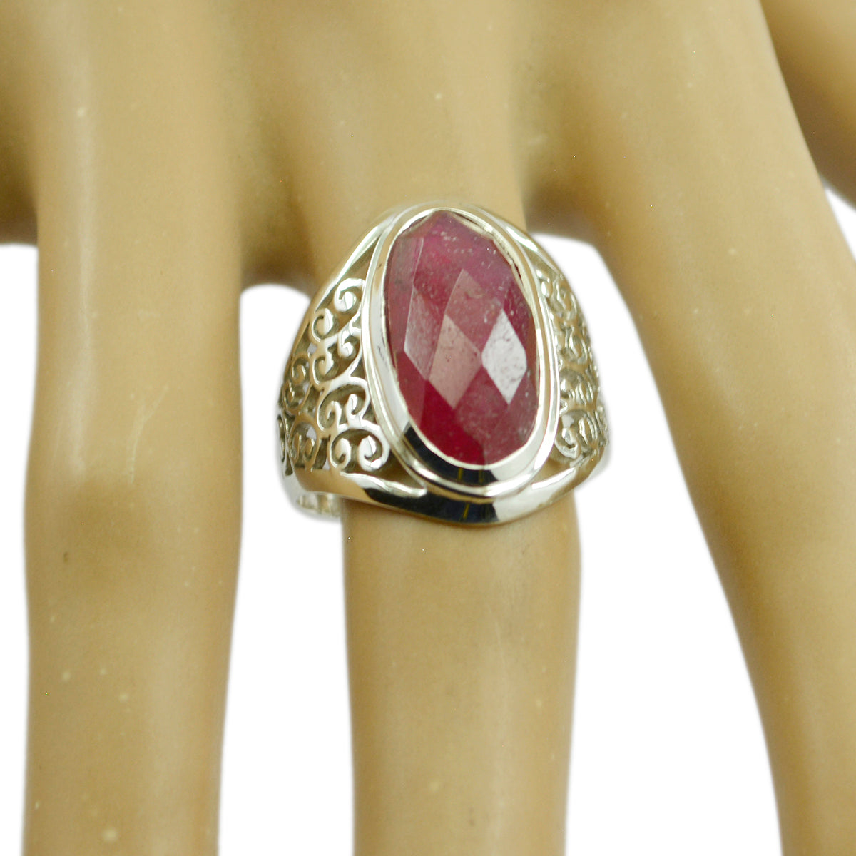 Isabelle Filigree Red Solitaire Ring