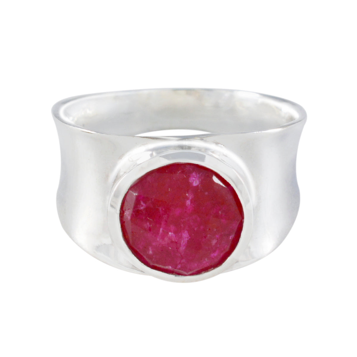 Emily Armor Red Solitaire Band Indian Ruby Red
