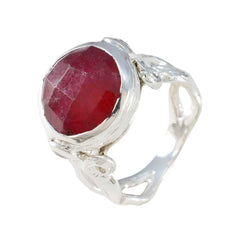 Nisa Modern Red Solitaire Ring