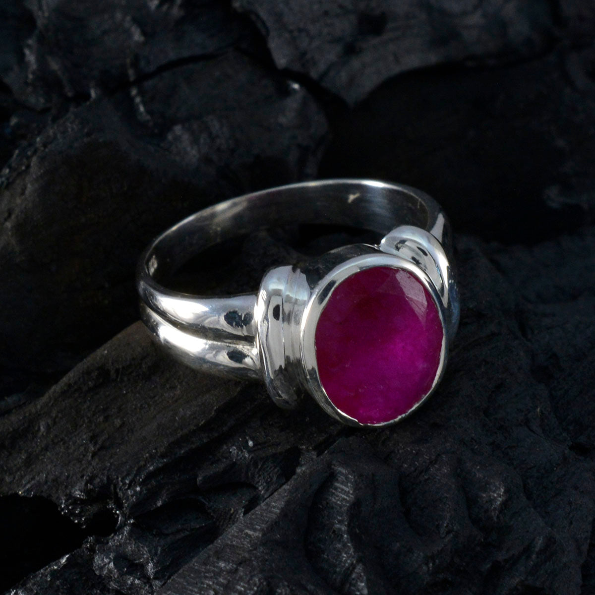 Julia Contemporary Red Solitaire Ring