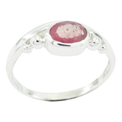 Grace Glamorous Red Solitaire Ring Indian Ruby Red