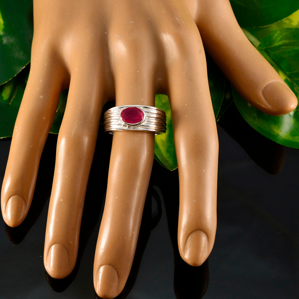 Aaliyah valentine Red Solitaire Ring
