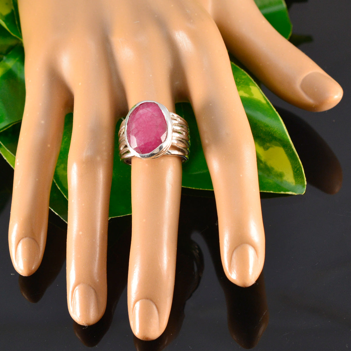 Elena Armor Red Solitaire Ring