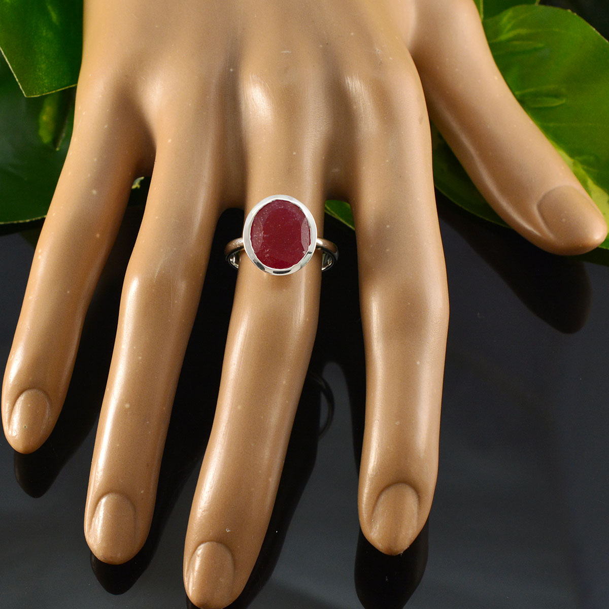 Julia Artisan Red Solitaire Ring