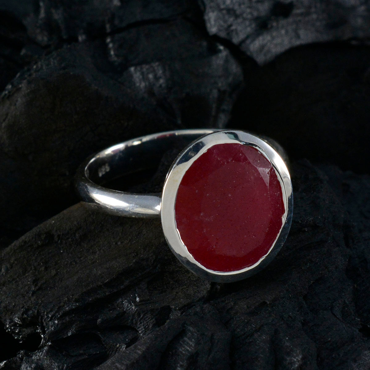 Julia Artisan Red Solitaire Ring