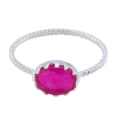 Ha-eun Twist Red Solitaire Ring Indian Ruby Red