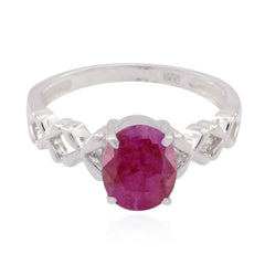Laura Twist Red Solitaire Ring Indian Ruby Red