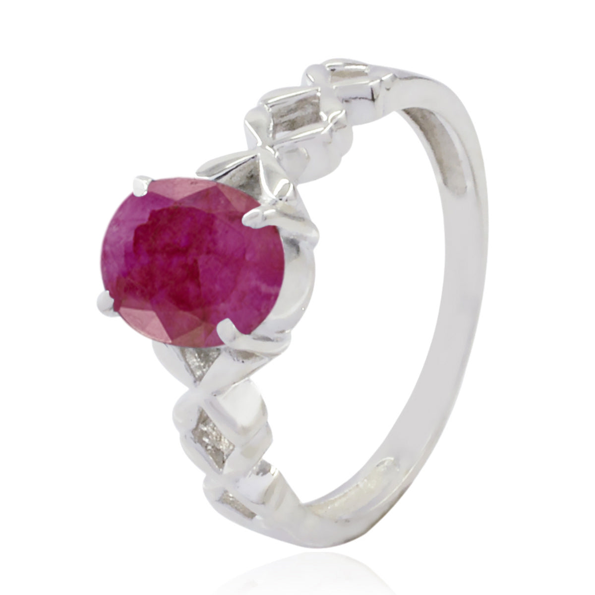 Laura Twist Red Solitaire Ring