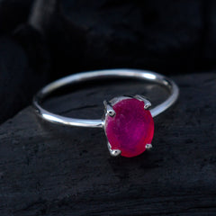 Olivia Feminine Red Solitaire Ring