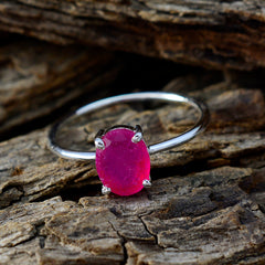 Olivia Feminine Red Solitaire Ring