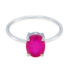 Olivia Feminine Red Solitaire Ring Indian Ruby Red