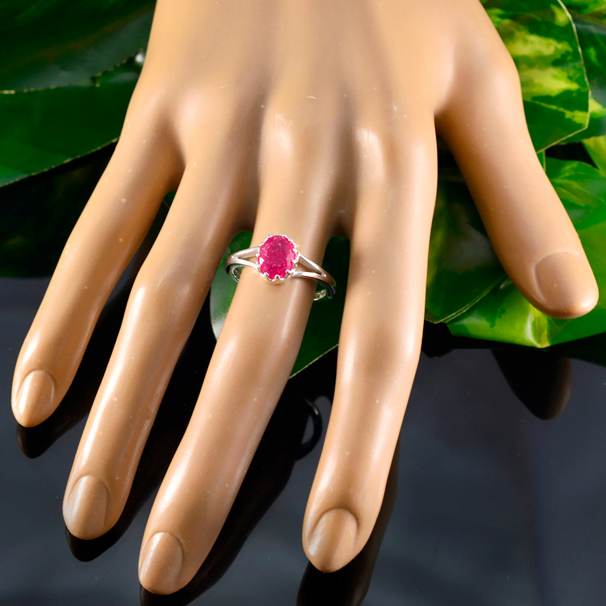Liyana Abstract Red Solitaire Ring