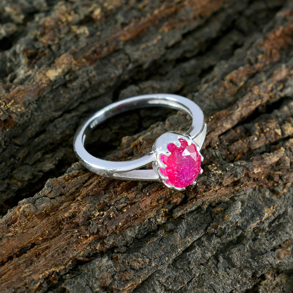 Liyana Abstract Red Solitaire Ring