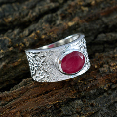 Zoey Art Deco Red Solitaire Ring