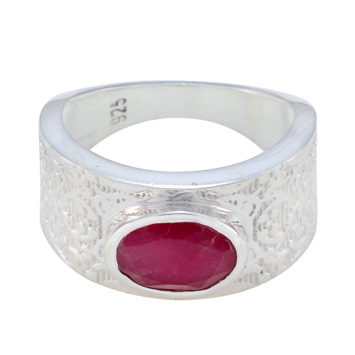 Zoey Art Deco Red Solitaire Ring Indian Ruby Red