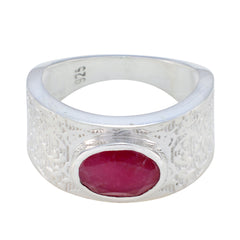 Zoey Art Deco Red Solitaire Ring Indian Ruby Red