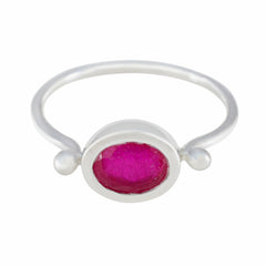 Yuna Modern Red Solitaire Ring Indian Ruby Red