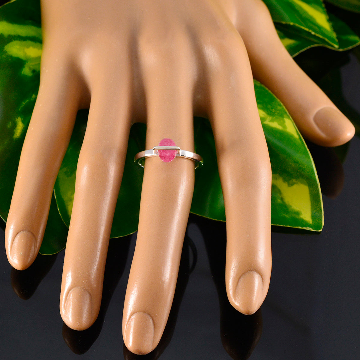Haruka Graceful Red Solitaire Ring
