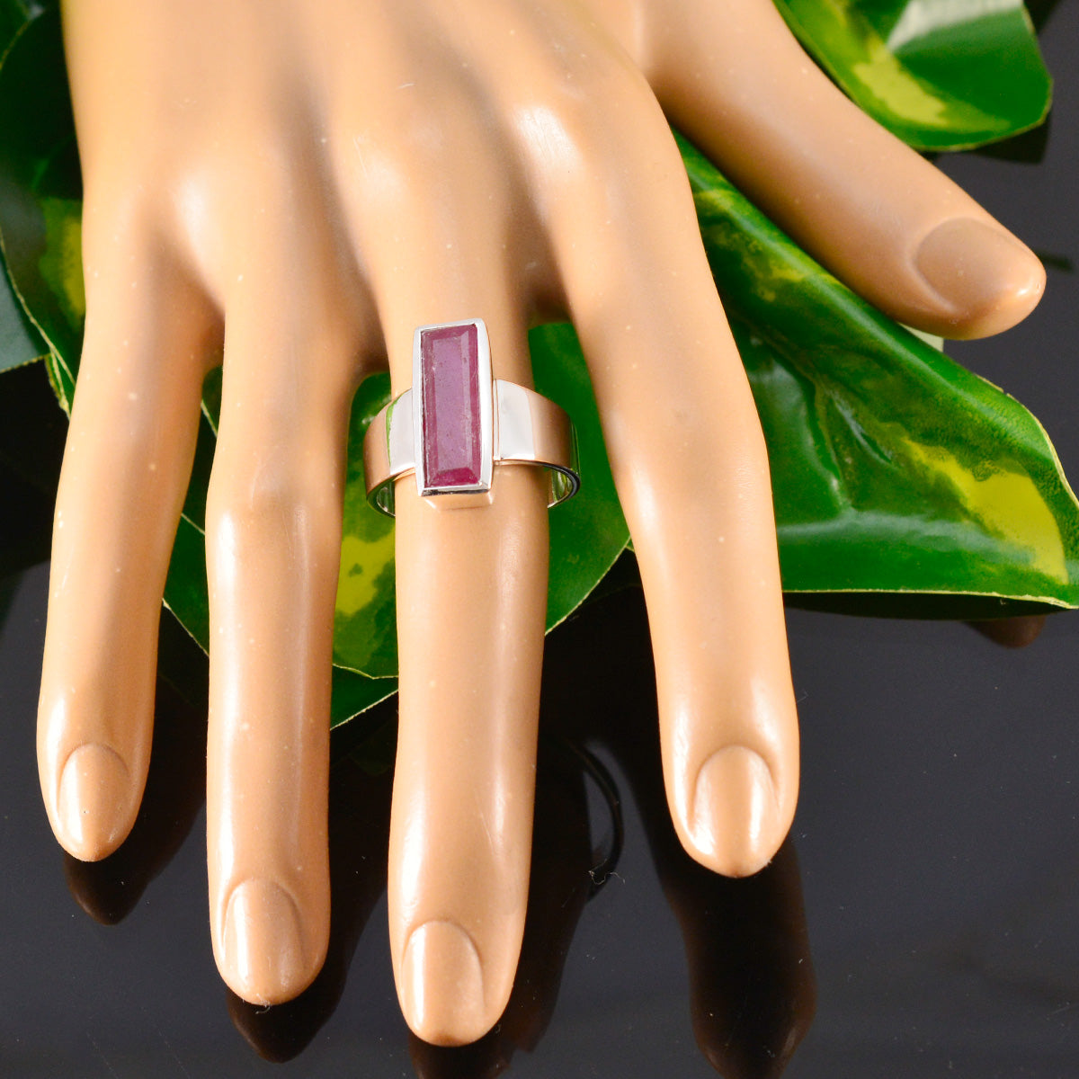 Patricia Modern Red Solitaire Ring