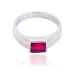 Angel Artisan Red Solitaire Ring Indian Ruby Red