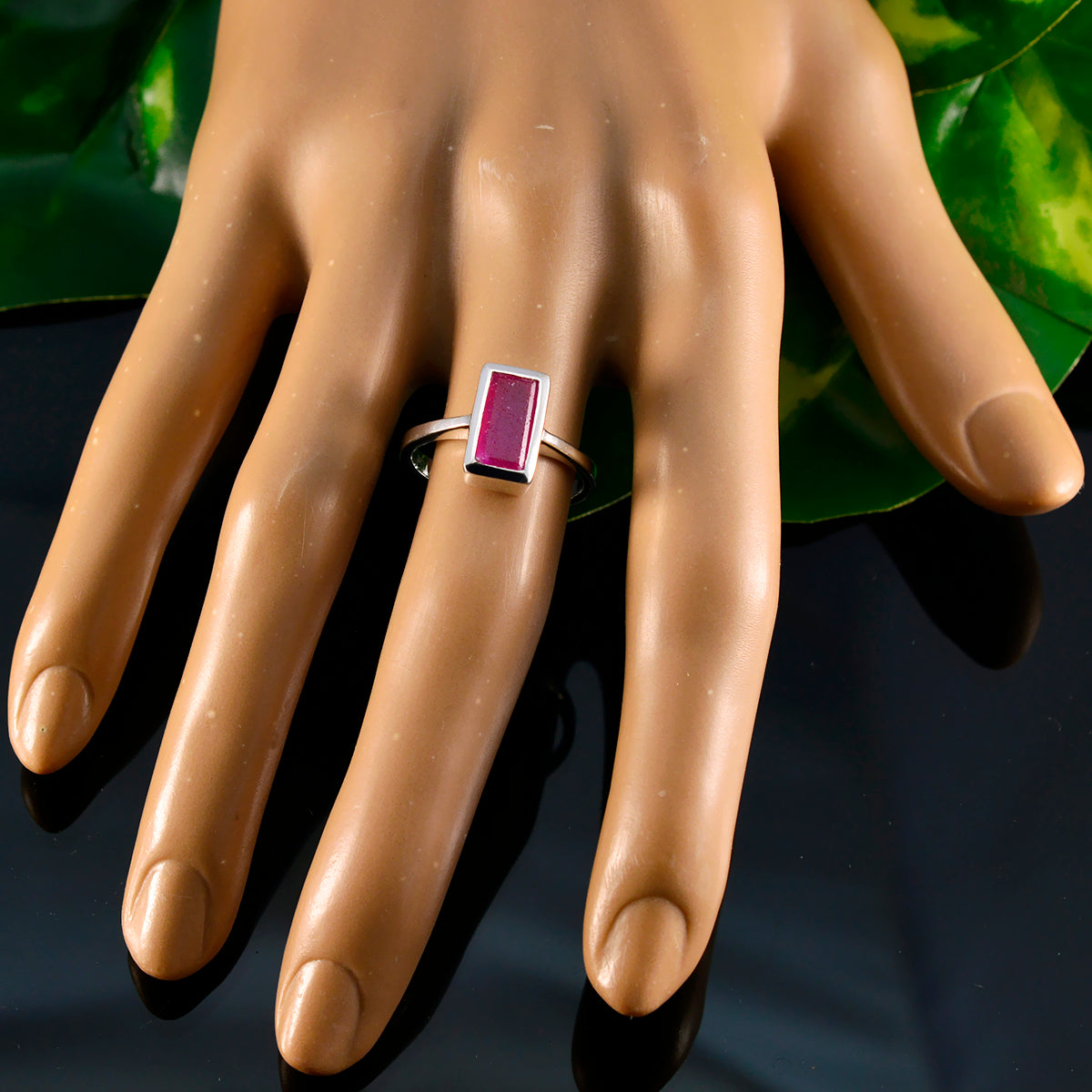Ayesha Modern Red Solitaire Ring