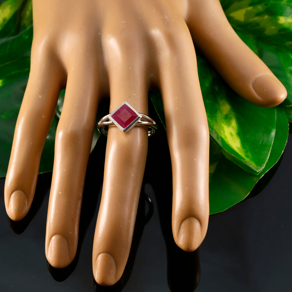 Natcha Sophisticated Red Solitaire Ring