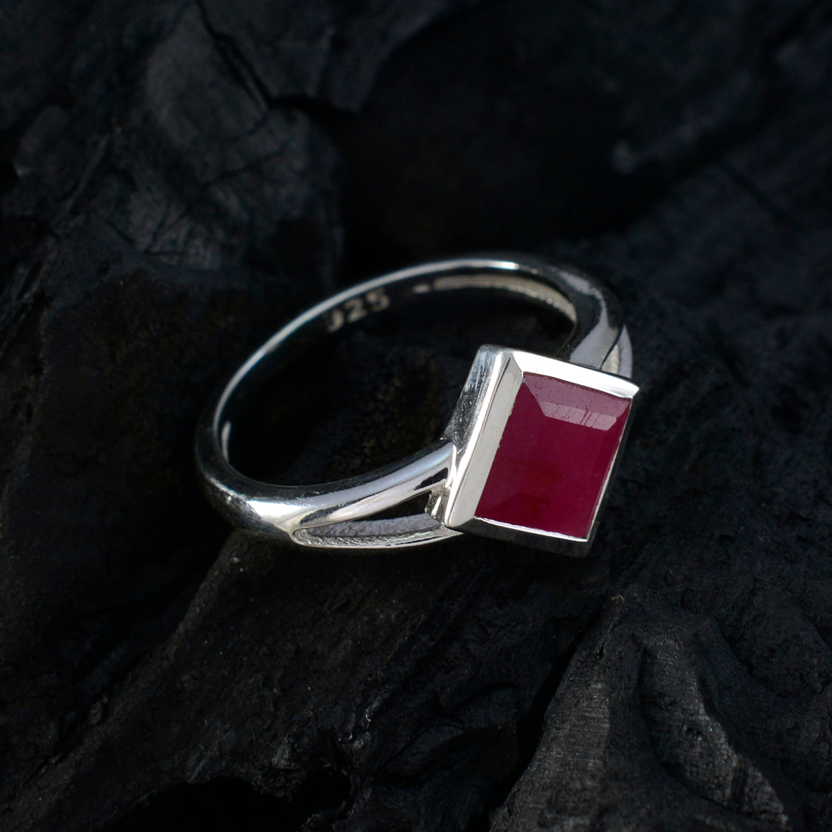 Natcha Sophisticated Red Solitaire Ring