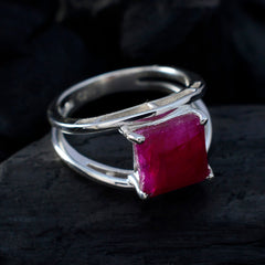Alina Contemporary Red Solitaire Ring