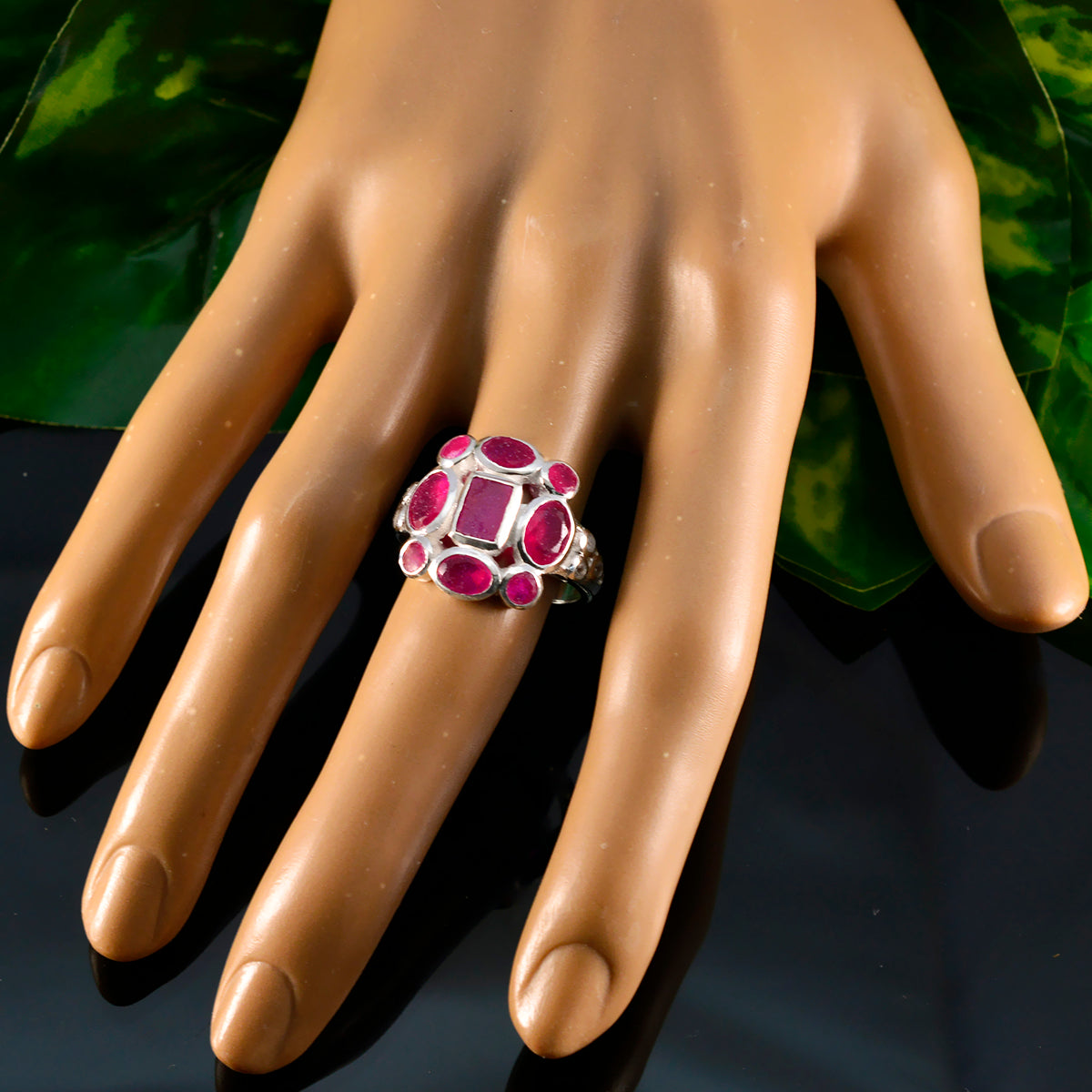 Eva Signet Red Navratna Ring