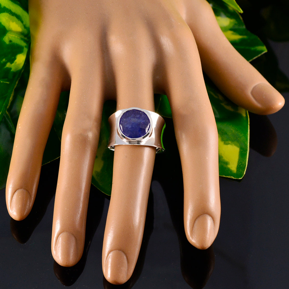 Emma Armor Blue Solitaire Band